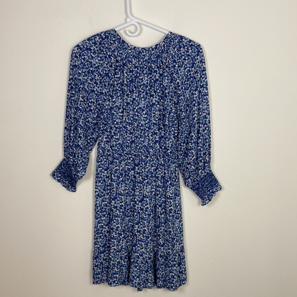 NWT Rails Eliza Mini Dress Ice Chrysanthemum Women XS Blue Floral Balloon Summer - Picture 9 of 11